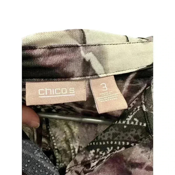 - Chico’s sheer purple blouse.  Chico’s size 3.  EUC - Picture 4 of 6